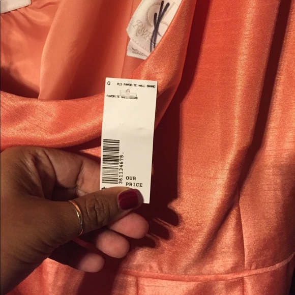 Coral One Shoulder Dress Sz 14 - Picture 2 of 2